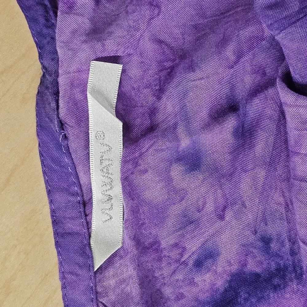 VTG ULUWatu of Bali Purple Tie Dye Crop Top Pants Set Sz Small Boho Hippie Beach